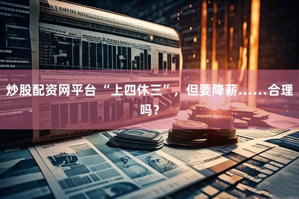 炒股配资网平台 “上四休三”，但要降薪……合理吗？
