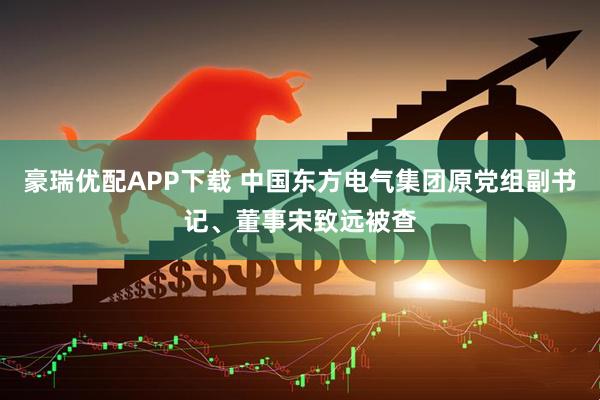 豪瑞优配APP下载 中国东方电气集团原党组副书记、董事宋致远被查